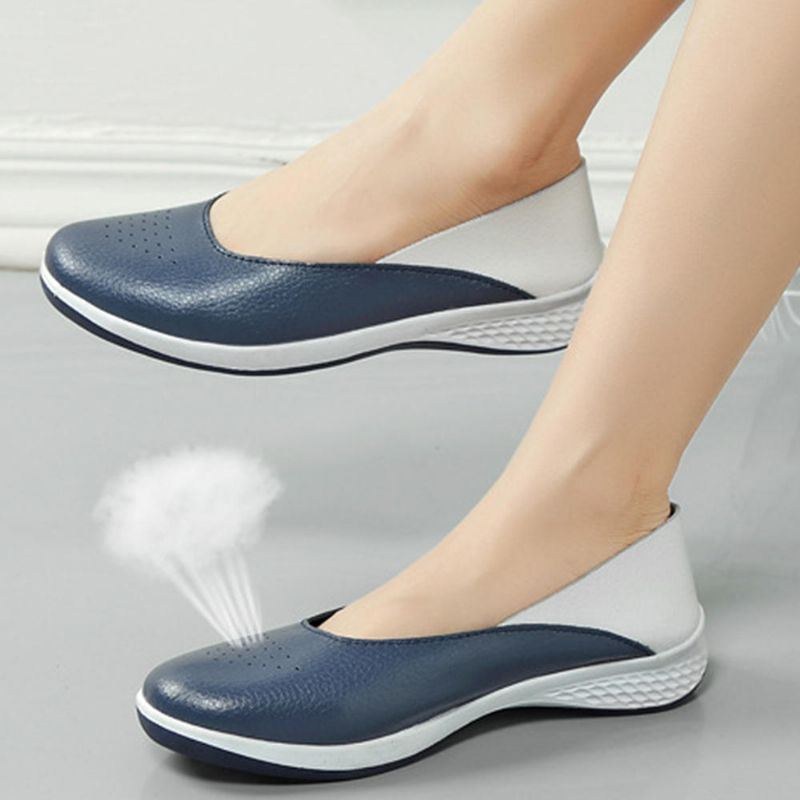 Dam Casual Mjuka Sömmar Slip On Flats Loafers