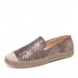 Dam Casual Paljettblommor Mönster Espadrille Flats Loafers