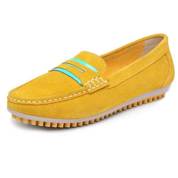 Dam Casual Platta Skor Färg Flats Slip On Round Toe Loafers