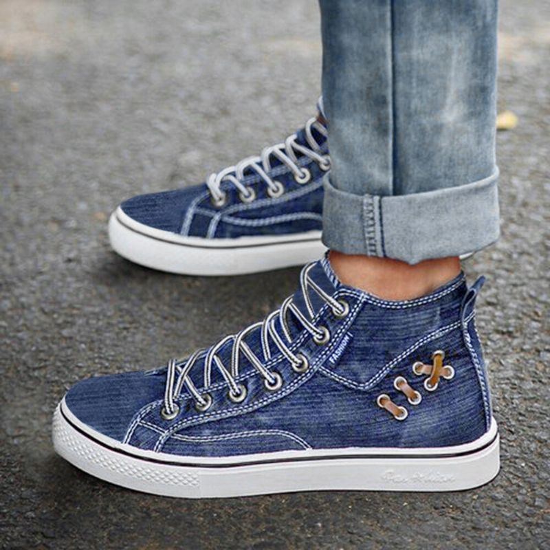 Dam Denim Comfy Wearable Casual Sports High Top Flats