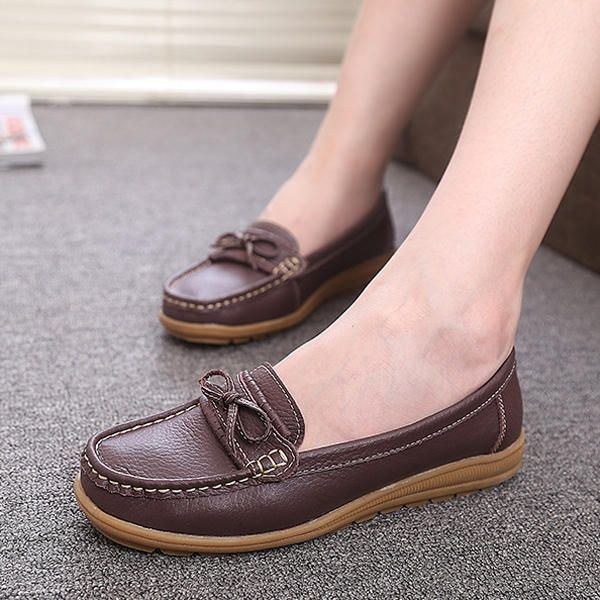 Dam Flat Slip On Casual Soft Outdoor Rund Toe Flat Loafers Skor