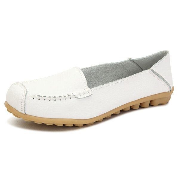 Dam Flats Skor Bekväma Casual Slip On Round Toe Mjuka Flat Loafers Skor