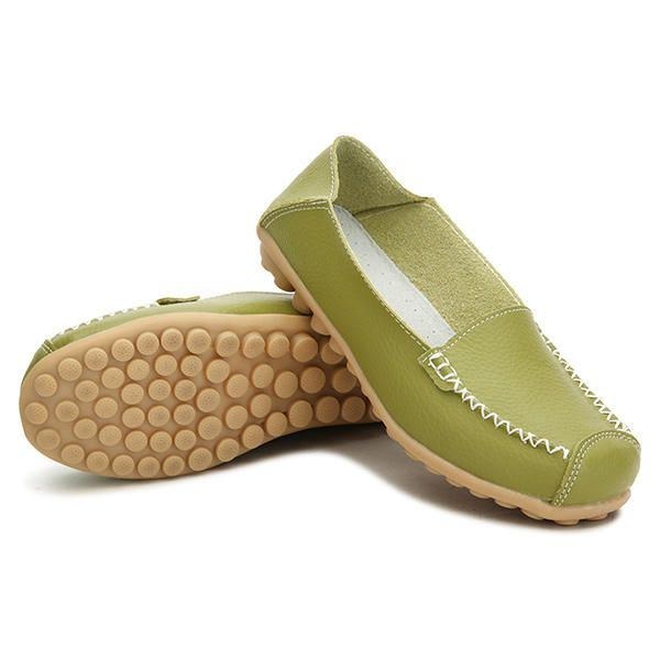 Dam Flats Skor Bekväma Casual Slip On Round Toe Mjuka Flat Loafers Skor