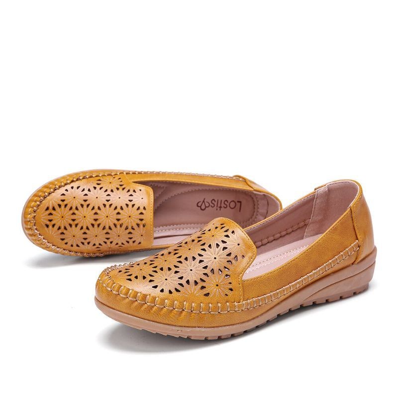 Dam Floewrs Hollow Comfy Non-slip Casual Flat Loafers