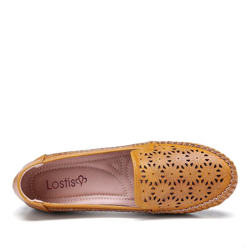 Dam Floewrs Hollow Comfy Non-slip Casual Flat Loafers