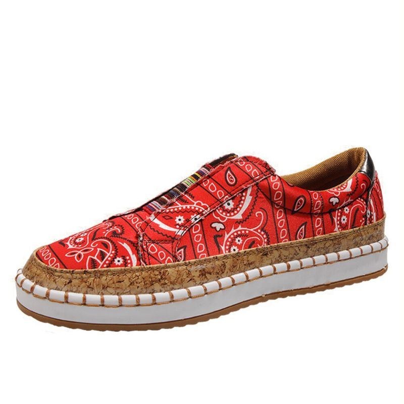 Dam Folkways Printing Comfy Slip On Casual Flat Shoes