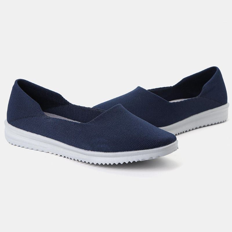 Dam Fritidsskor Andas Mesh Slip On Cloth Flats