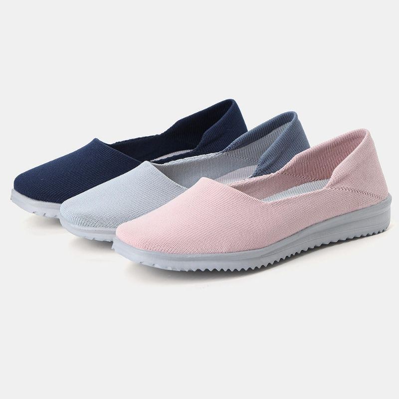 Dam Fritidsskor Andas Mesh Slip On Cloth Flats