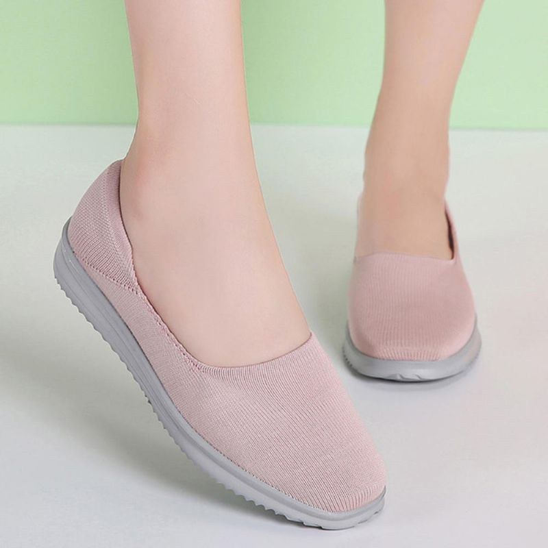 Dam Fritidsskor Andas Mesh Slip On Cloth Flats