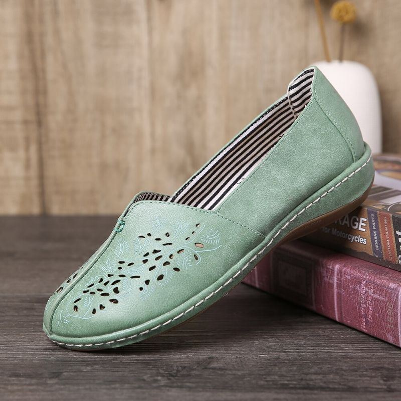 Dam Hand Stricing Hollow Comfy Retro Casual Slip On Flats