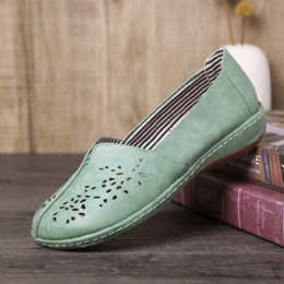 Dam Hand Stricing Hollow Comfy Retro Casual Slip On Flats