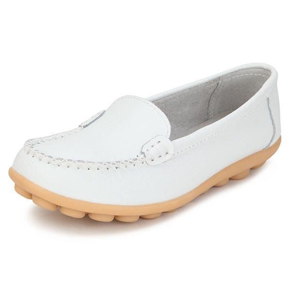 Dam Läder Slip-on Anti Skid Balett Flats Casual Skor