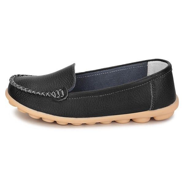 Dam Läder Slip-on Anti Skid Balett Flats Casual Skor