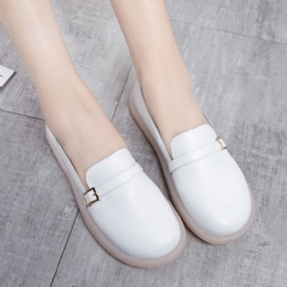 Dam Lättviktsspänne Enfärgad Mjuk Slip On Casual Comfy Flats