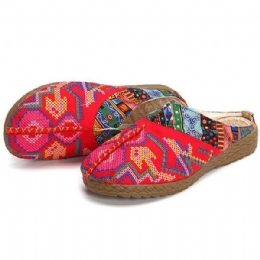 Dam Lin Casual Outdoor Broderi Flat Slipper Shoes