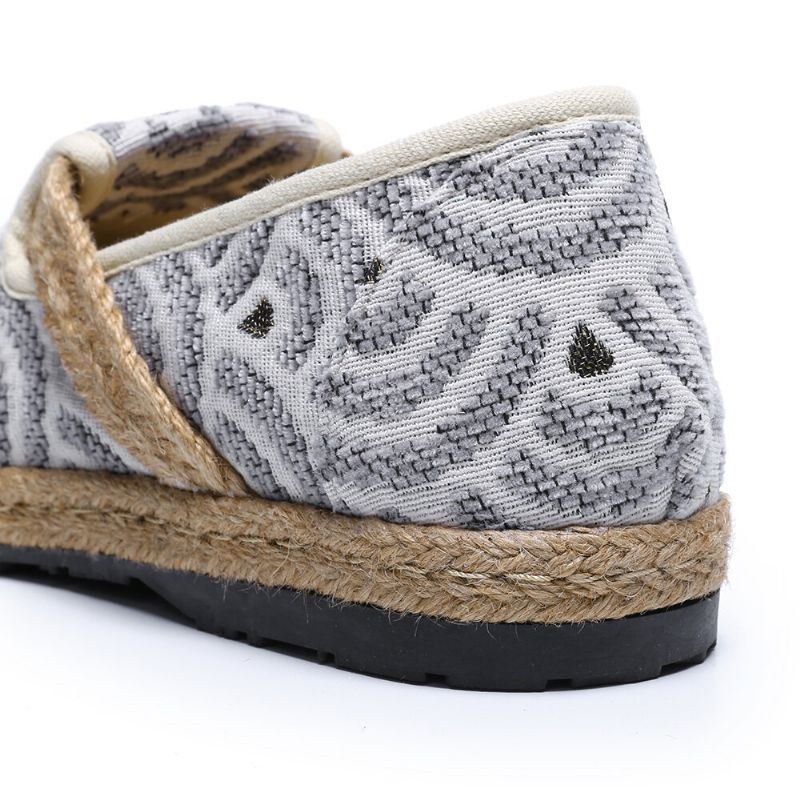 Dam Linne Bekväm Bärbar Rund Tå Casual Espadrille Flat Loafers