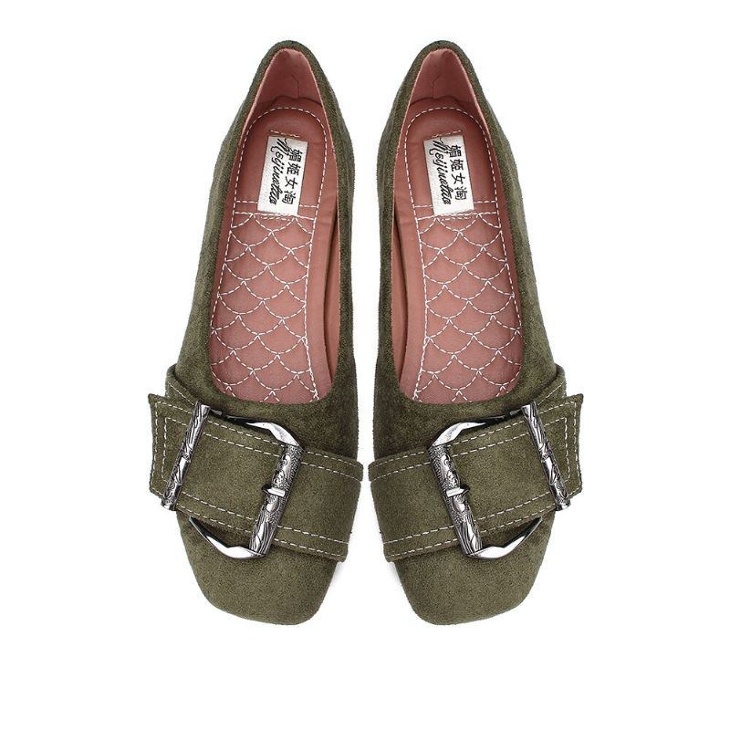 Dam Metalldekor Enfärgad Slip On Flats Loafers