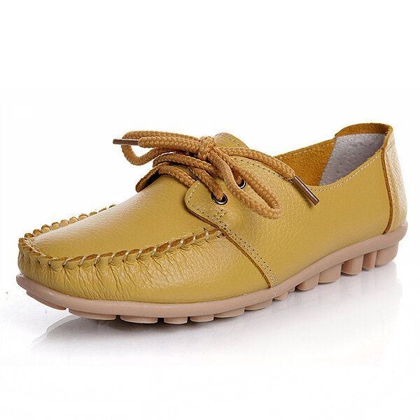 Dam Nytt Trendigt Casual Platt Klack Skor Rosett Knut Rund Tå Slip Candy Color Loafer Skor