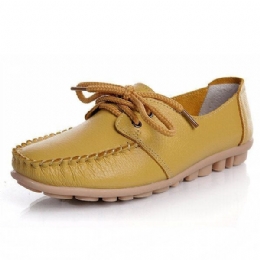 Dam Nytt Trendigt Casual Platt Klack Skor Rosett Knut Rund Tå Slip Candy Color Loafer Skor