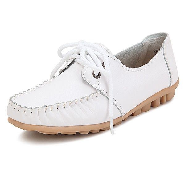 Dam Nytt Trendigt Casual Platt Klack Skor Rosett Knut Rund Tå Slip Candy Color Loafer Skor