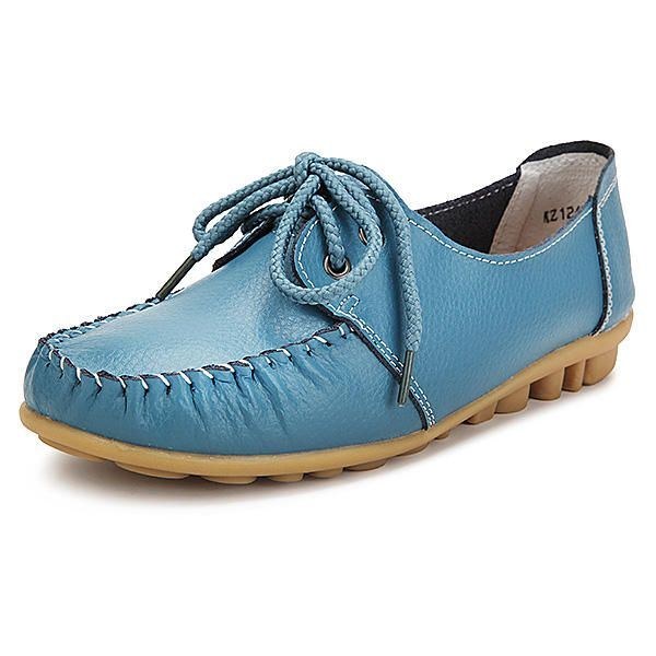 Dam Nytt Trendigt Casual Platt Klack Skor Rosett Knut Rund Tå Slip Candy Color Loafer Skor