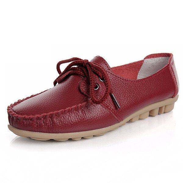 Dam Nytt Trendigt Casual Platt Klack Skor Rosett Knut Rund Tå Slip Candy Color Loafer Skor