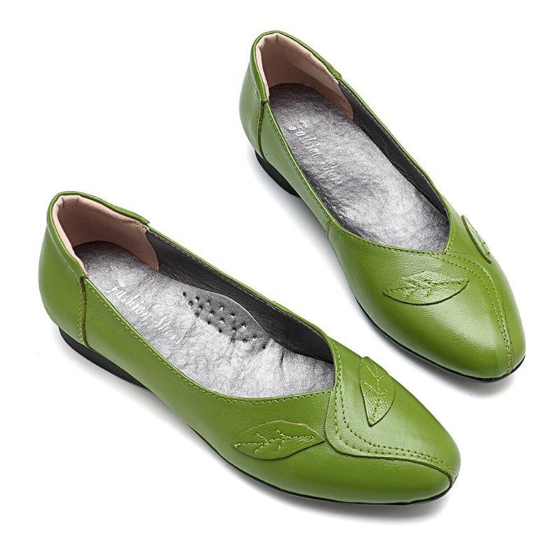 Dam Skor Leaf Bekväm Causal Slip On Flats