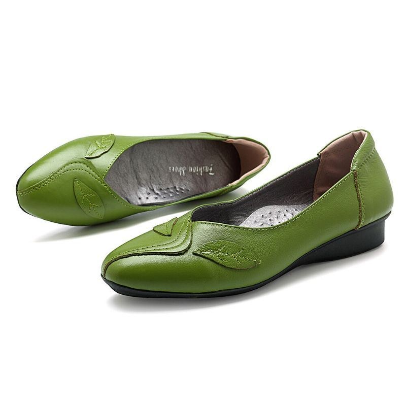 Dam Skor Leaf Bekväm Causal Slip On Flats