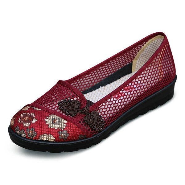 Dam Sommar Fritid Chic Skor Andas Slip-on Mesh Svettabsorbering Flats Skor