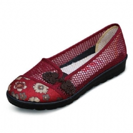 Dam Sommar Fritid Chic Skor Andas Slip-on Mesh Svettabsorbering Flats Skor