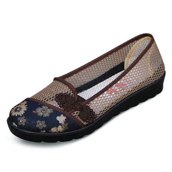 Dam Sommar Fritid Chic Skor Andas Slip-on Mesh Svettabsorbering Flats Skor