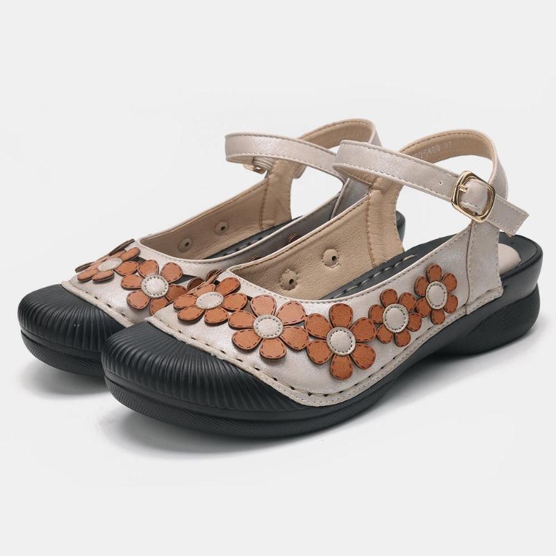 Dam Splicing Flower Andas Slingback Spänne Flats