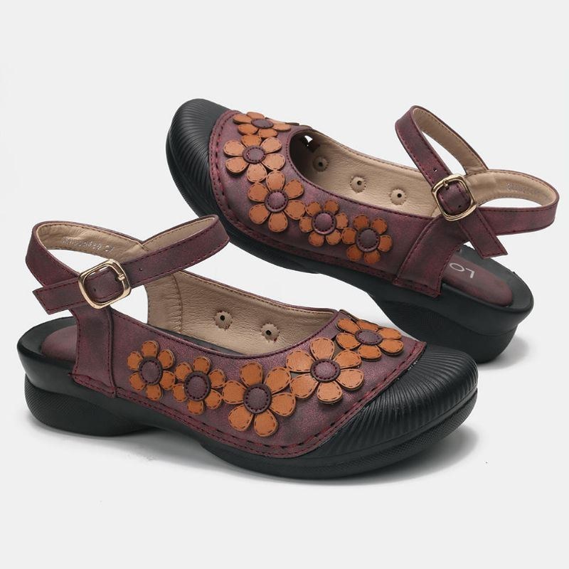 Dam Splicing Flower Andas Slingback Spänne Flats