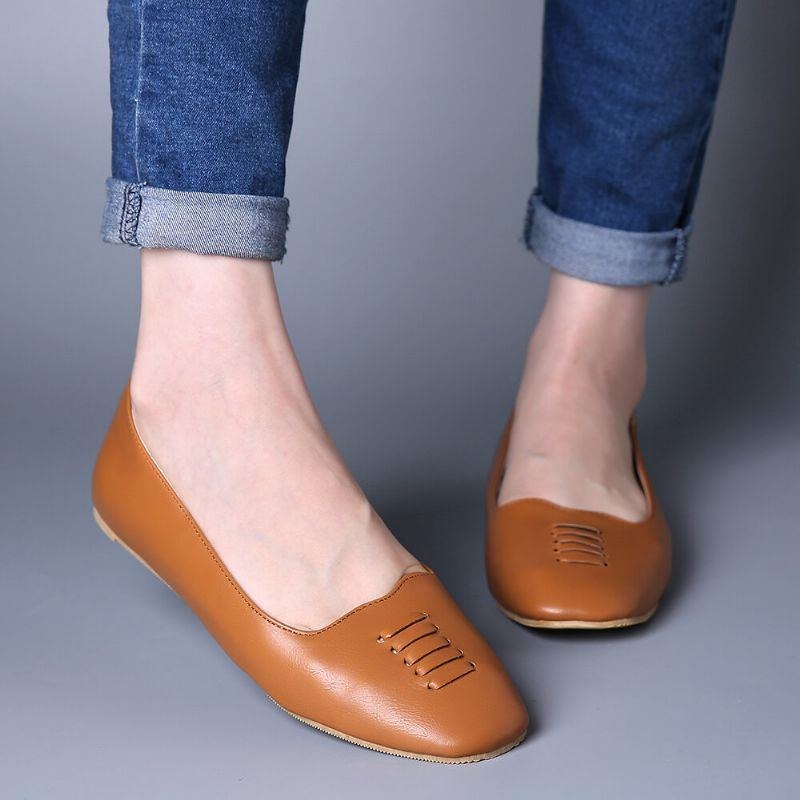 Dam Square Toe Comfy Lightweight Slip On Loafers