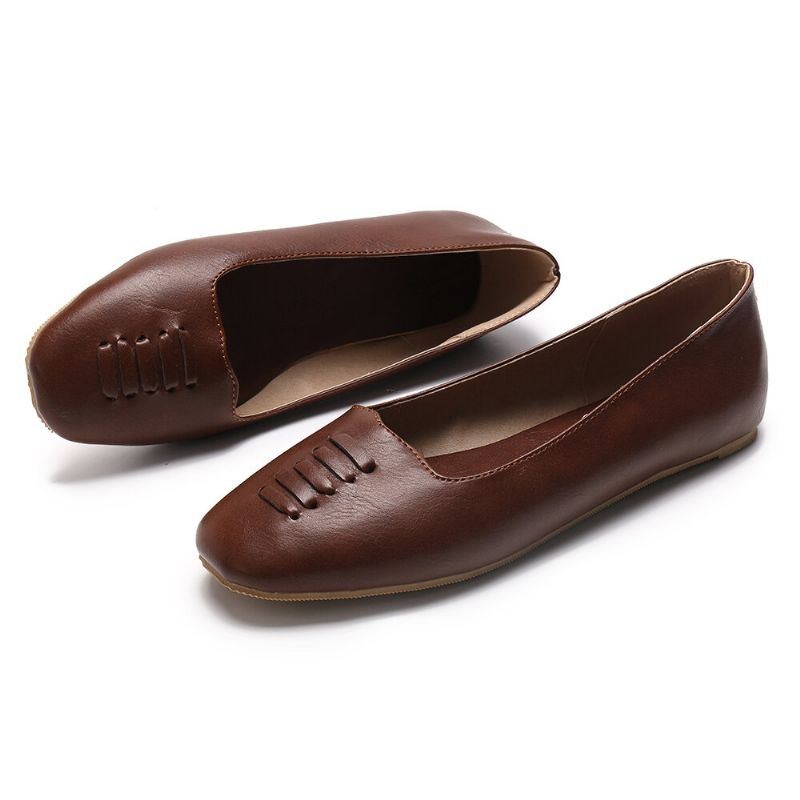 Dam Square Toe Comfy Lightweight Slip On Loafers