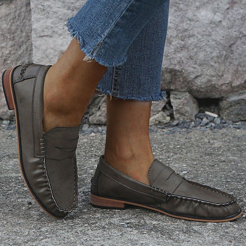 Dam Stor Storlek Comfy Soild Slip On Casual Flats Loafers