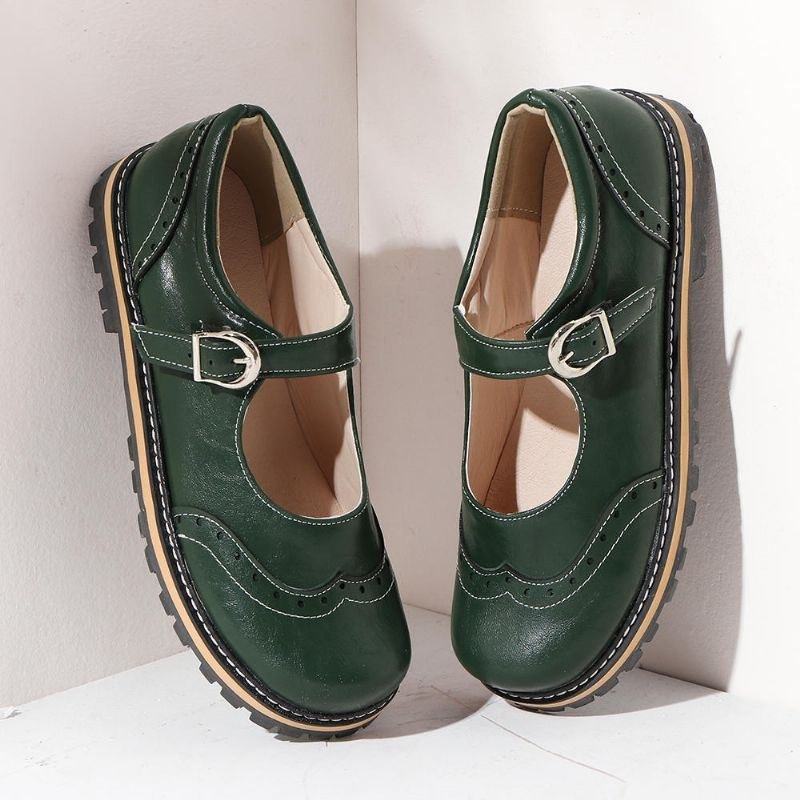 Dam Stor Storlek Halkbeständig Bekväm Rund Tå Casual Spring Flats Loafers