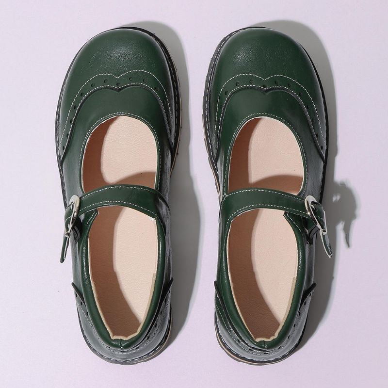 Dam Stor Storlek Halkbeständig Bekväm Rund Tå Casual Spring Flats Loafers