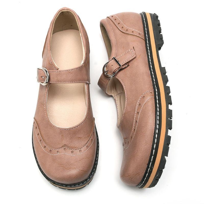 Dam Stor Storlek Halkbeständig Bekväm Rund Tå Casual Spring Flats Loafers