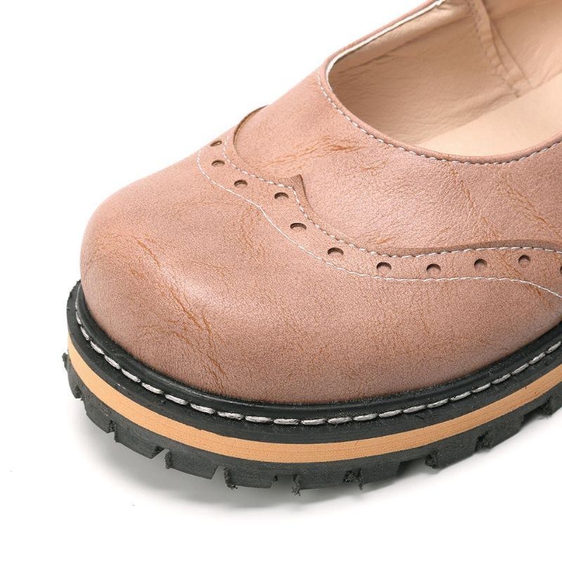 Dam Stor Storlek Halkbeständig Bekväm Rund Tå Casual Spring Flats Loafers