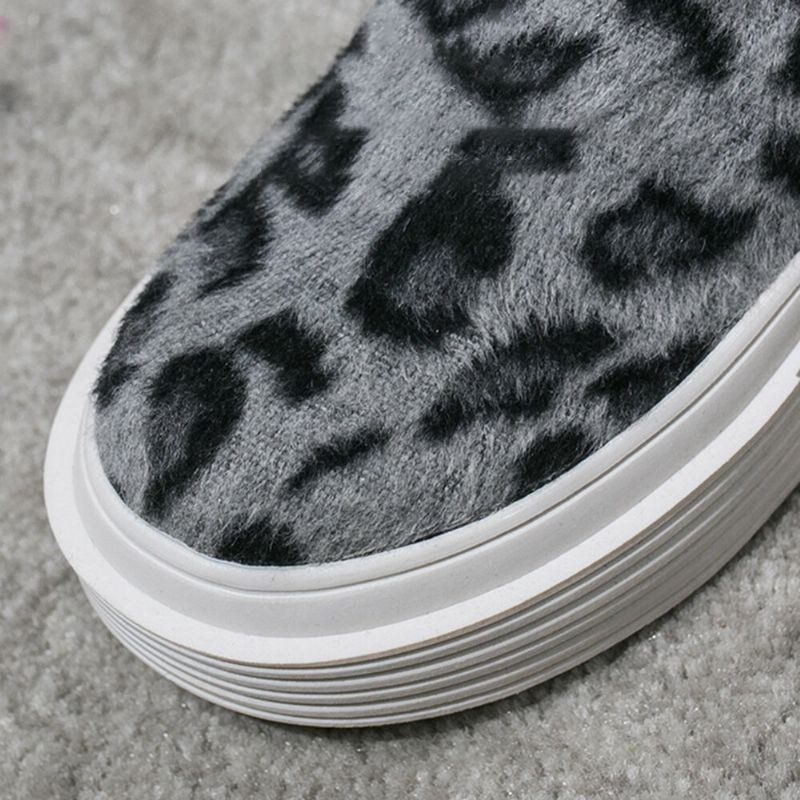 Dam Stor Storlek Leopard Mocka Halkbeständiga Bekväma Casual Flats