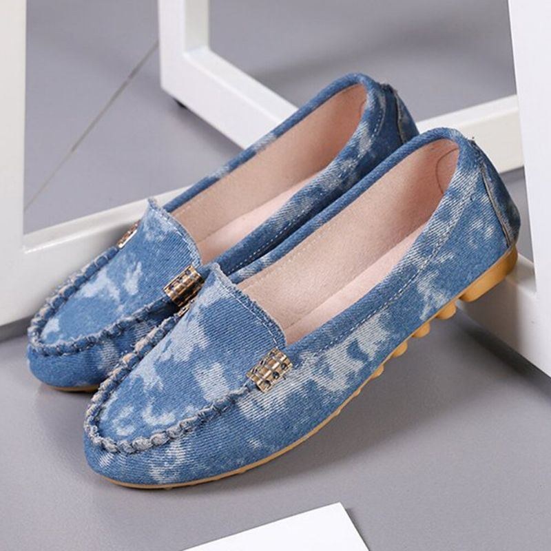 Dam Stricing Halkfri Mjuk Sula Casual Slip On Loafers