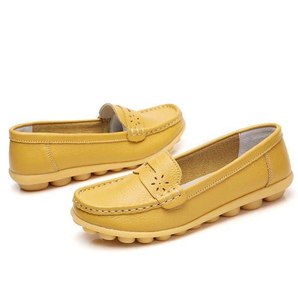 Dam Us Storlek 5-13 Pure Color Mjuk Sula Rund Tå Slip On Flat Loafers