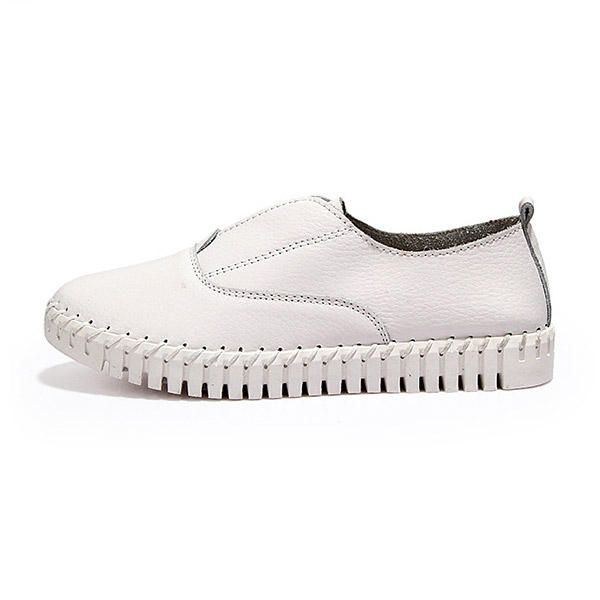 Dam Vår Casual Platta Spetsiga Tå Mjuk Sula Skor Slip On Flat Loafers