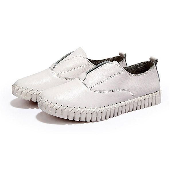 Dam Vår Casual Platta Spetsiga Tå Mjuk Sula Skor Slip On Flat Loafers