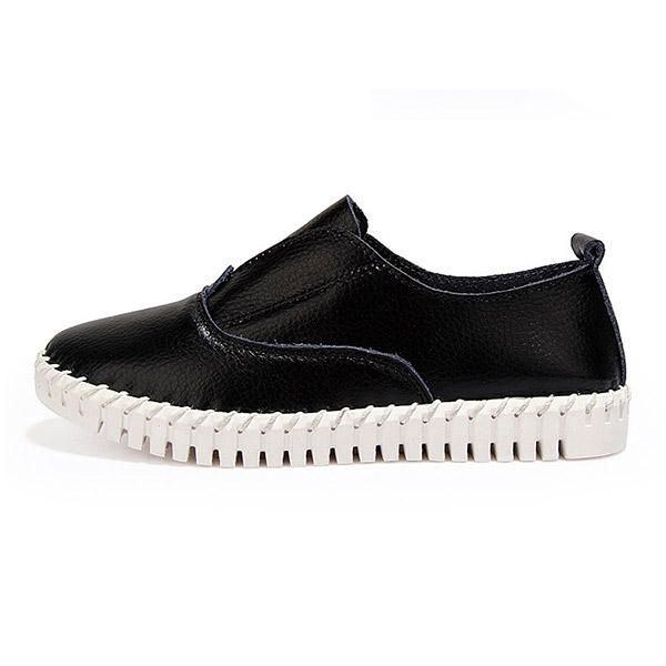 Dam Vår Casual Platta Spetsiga Tå Mjuk Sula Skor Slip On Flat Loafers