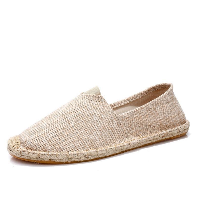 Damer Large Storlek Enfärgad Slip-on Espadrilles Fisherman Flat Shoes