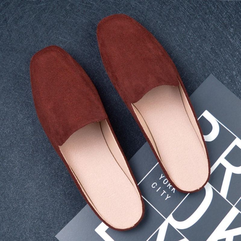 Damer Large Storlek Pure Color Lättvikt Casual Flats Loafers