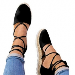 Damer Strappy Espadrilles Plus Size Casual Enfärgad Sommarplattformssandaler