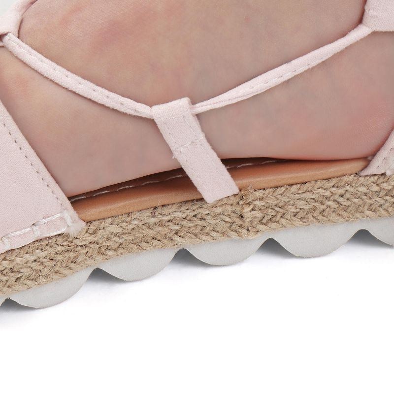 Damer Strappy Espadrilles Plus Size Casual Enfärgad Sommarplattformssandaler